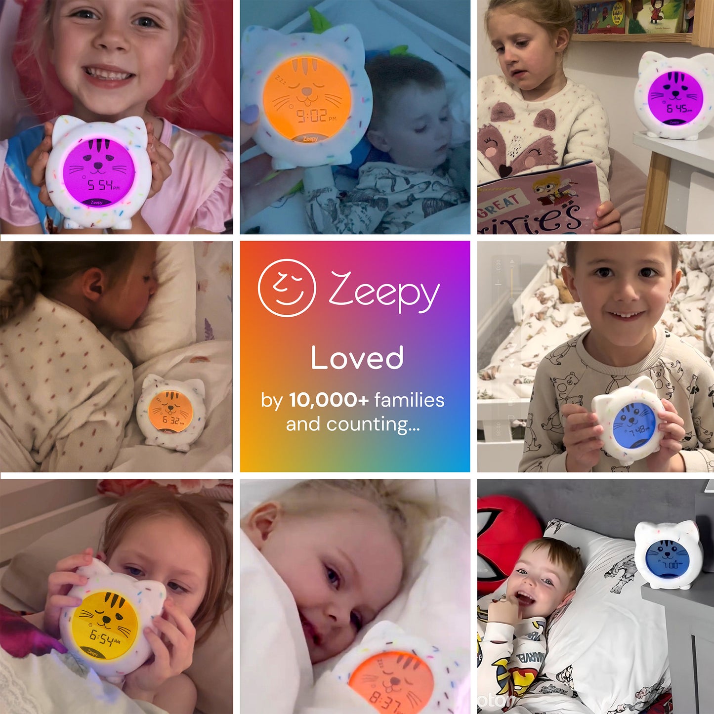 Zeepy 4 Phase Toddler Sleep Trainer Clock - Kip the Kitty