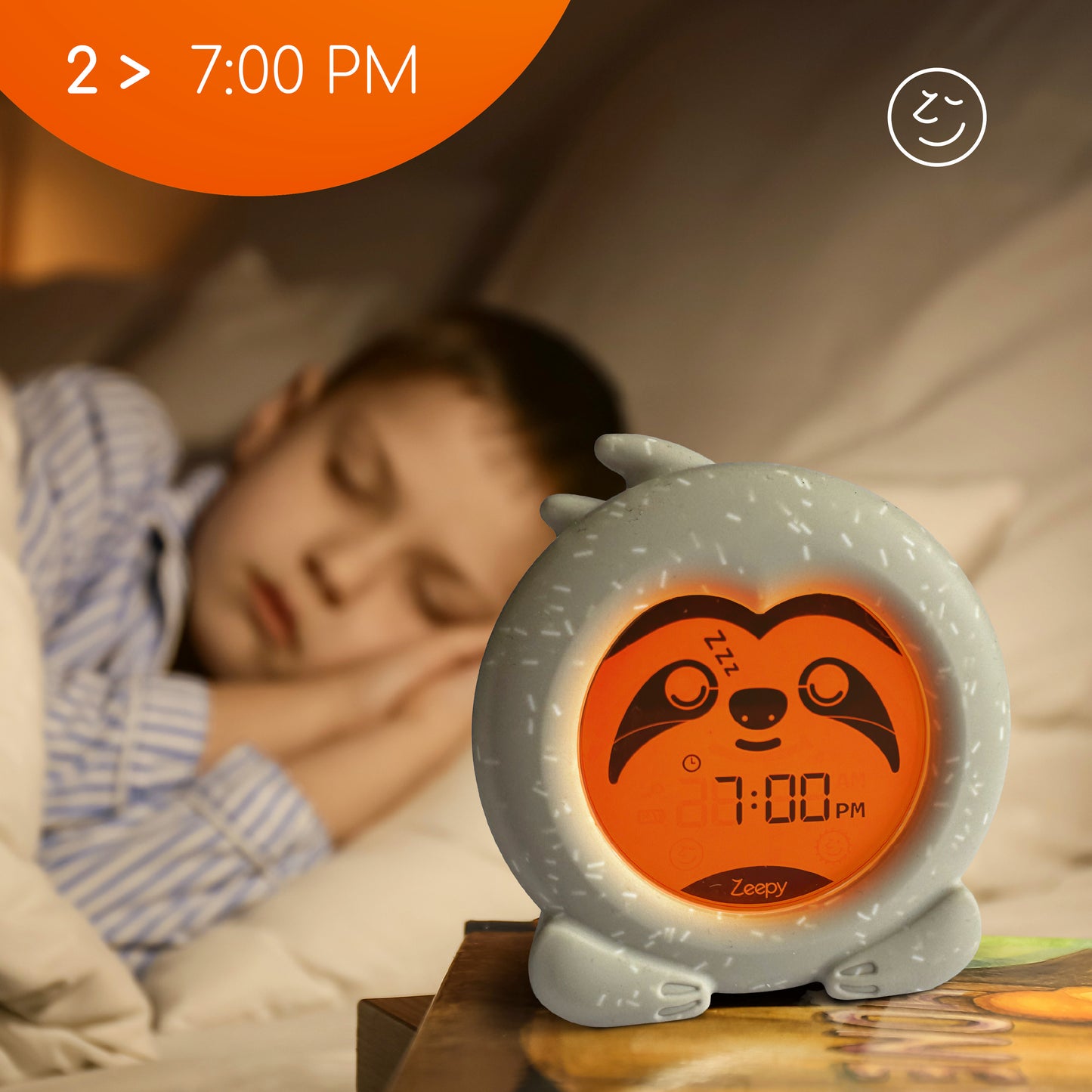 Zeepy 2 Phase Toddler Sleep Training Clock, USB Power - Slumber the Sloth