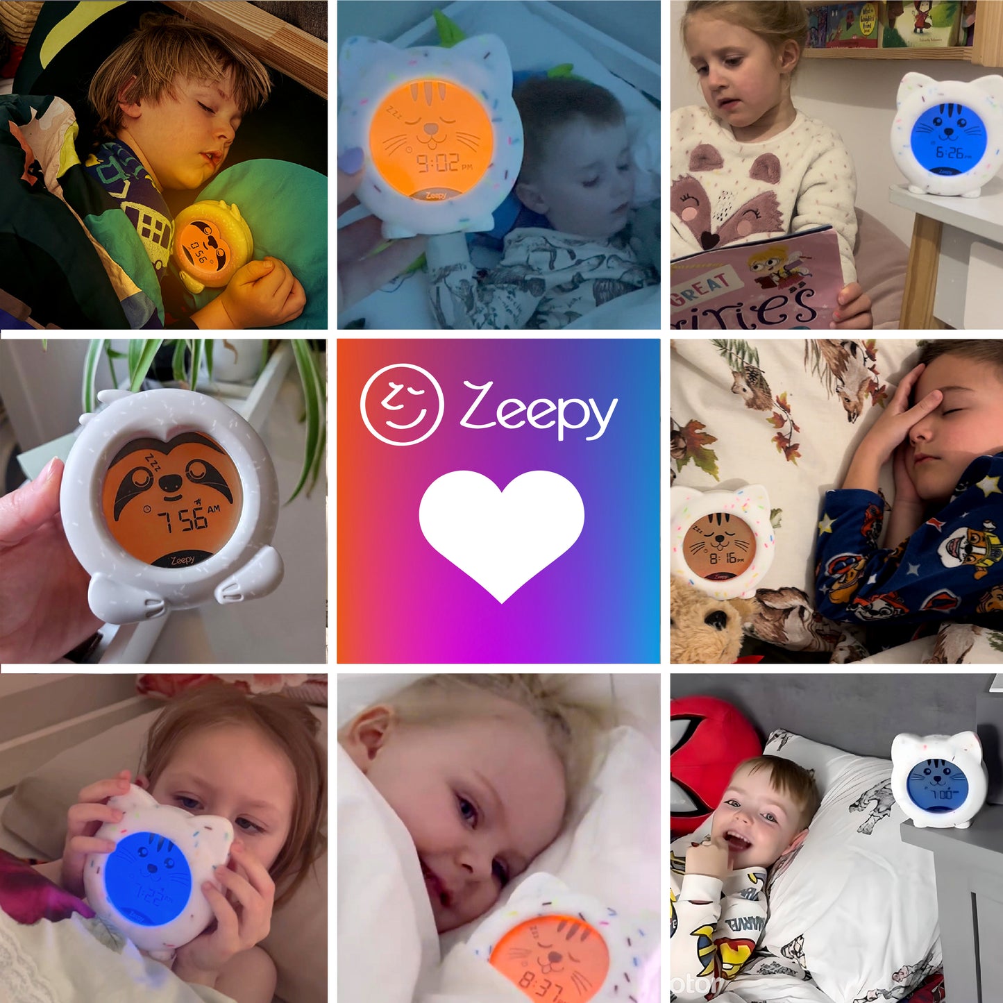 Zeepy 2 Phase Toddler Sleep Training Clock, USB Power - Slumber the Sloth